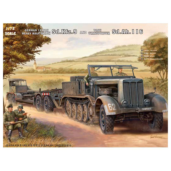 Trumpeter 07275 Сборная модель бронеавтомобиля German Sd.Kfz.9 (18t) Half-Track & Sd.Ah.116 Trailer (1:72)