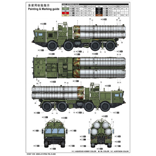 Trumpeter 01057 Сборная модель ЗРС С-400 51P6A (1:35)