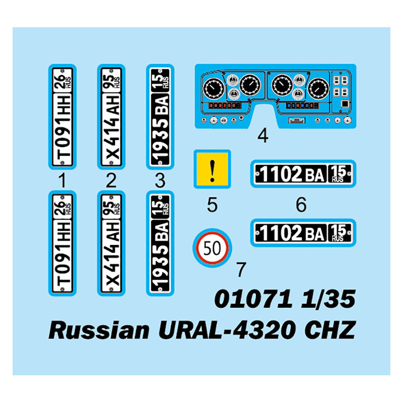 Trumpeter 01071 Сборная модель автомобиля УРАЛ-4320 CHZ (1:35)