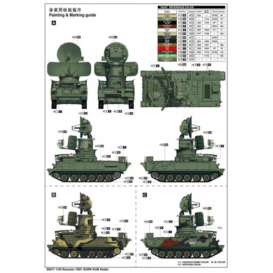 Trumpeter 09571 Сборная модель 1S91 СУРН ЗРК "КУБ" Радар (1:35)