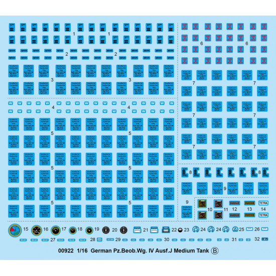 Trumpeter 00922 Сборная модель танка German Pz Beob Wg IV Ausf J (1:16)
