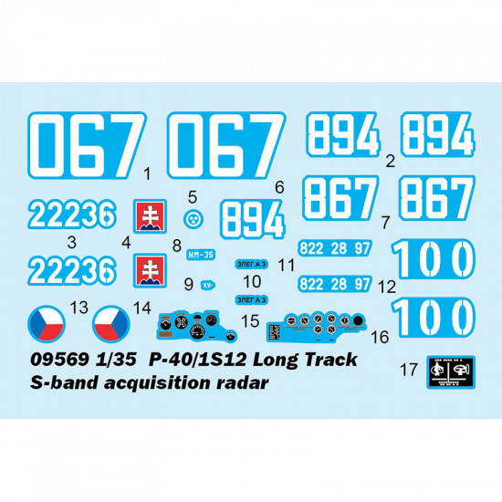 Trumpeter 09569 Сборная модель P-40/1S12 Long Track S-band Acquisition Radar (1:35)