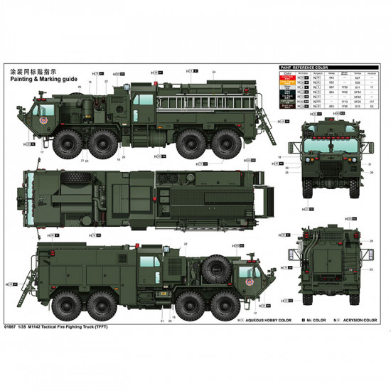 Trumpeter 01067 Сборная модель пожарной машины M1142 Tactical Fire Fighting Truck (TFFT) (1:35)