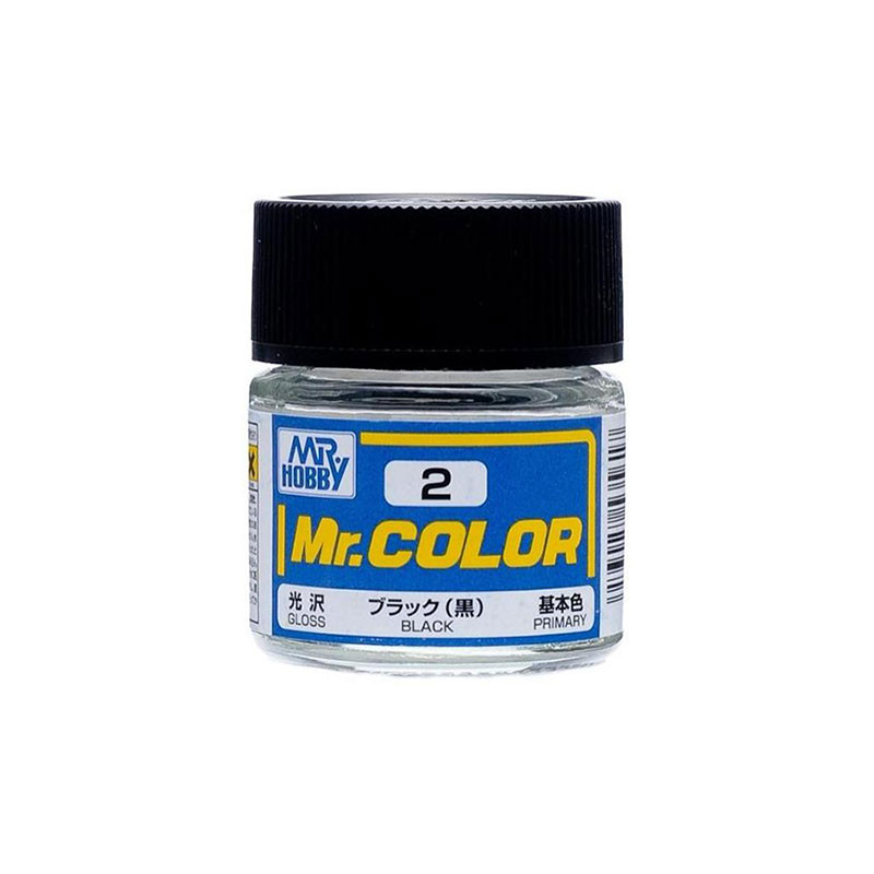 Mr Color C2 Краска эмалевая глянцевая BLACK 10 мл